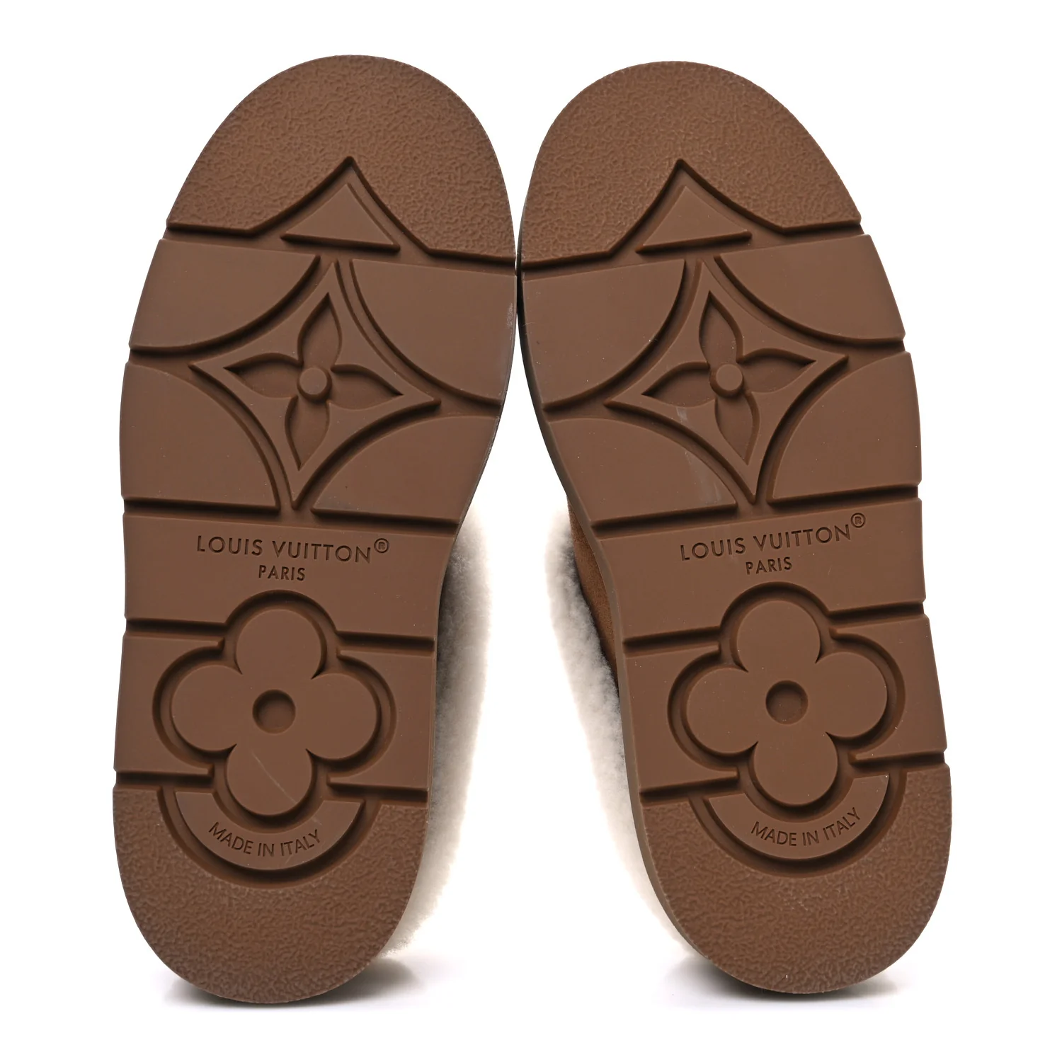 Suede Calfskin Shearling Monogram Debossed Cortina Closed Mule 38 Light Beige - Top Club