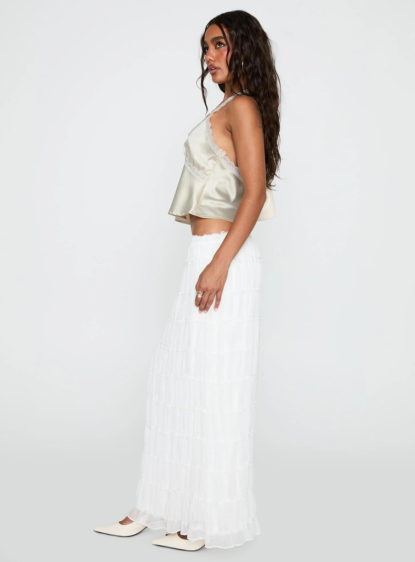 Estefania Maxi Skirt White