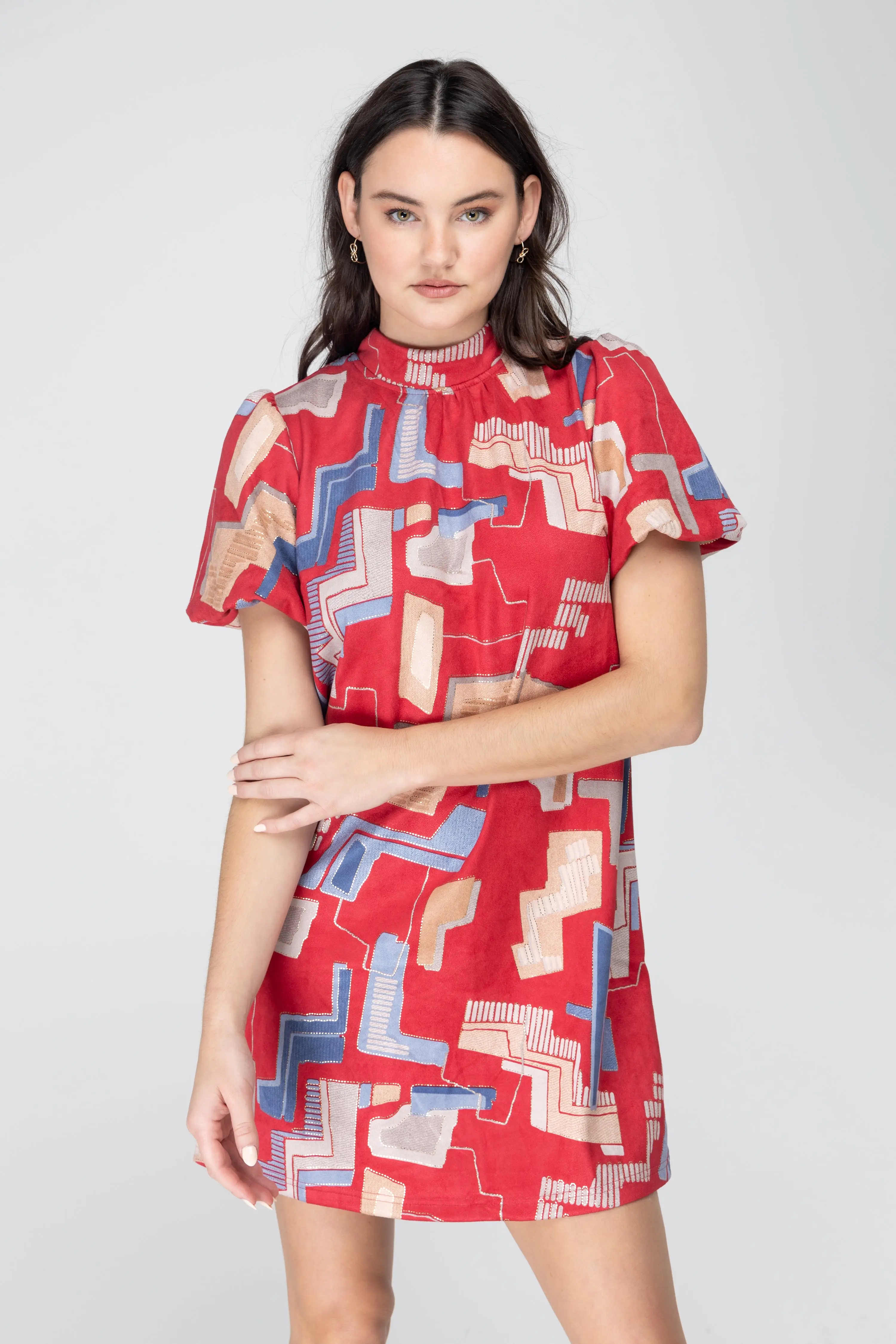 Bold Statement Bubble Sleeve Tie Back Dress - ALJEGJ