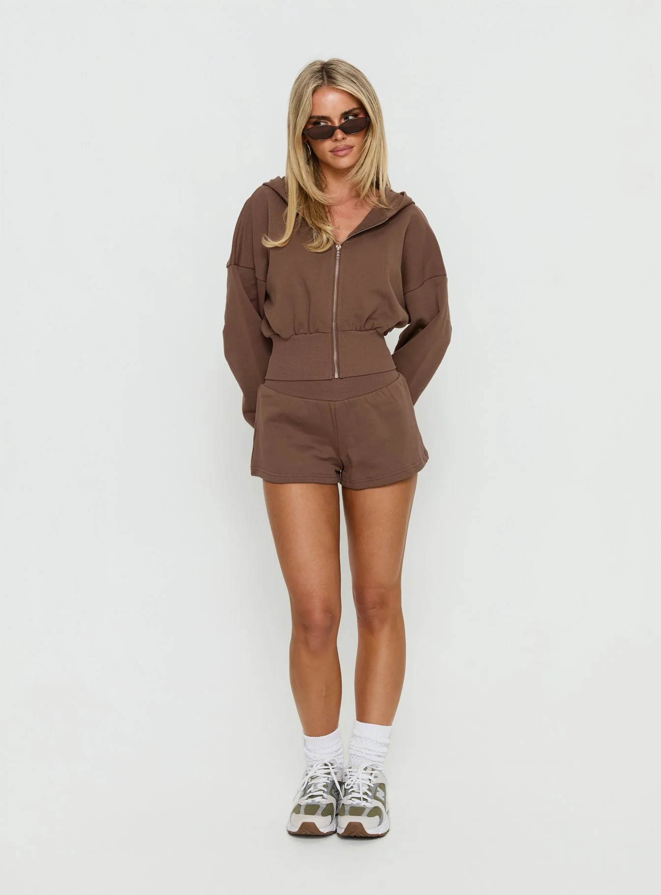 Daytime Cropped Blouson Hoodie Cocoa
