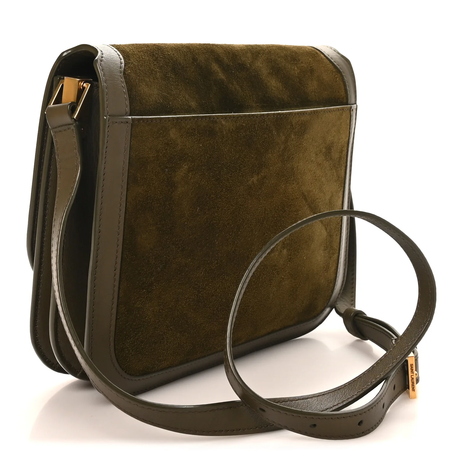 Suede Smooth Calfskin Monogram Medium Solferino Soft Satchel Olive - Top Club