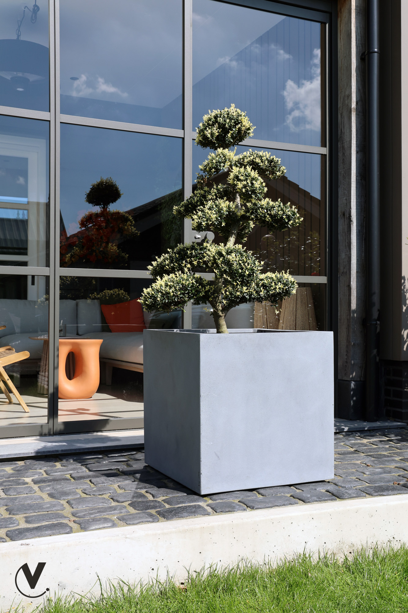 Plantenpot El Salvador grey L50 x B50 x H50 cm