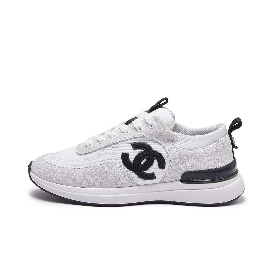 Chanel G46076 Women 24B Trainers Suede leather Black   White C91293 - Sneaker Replica Workshop