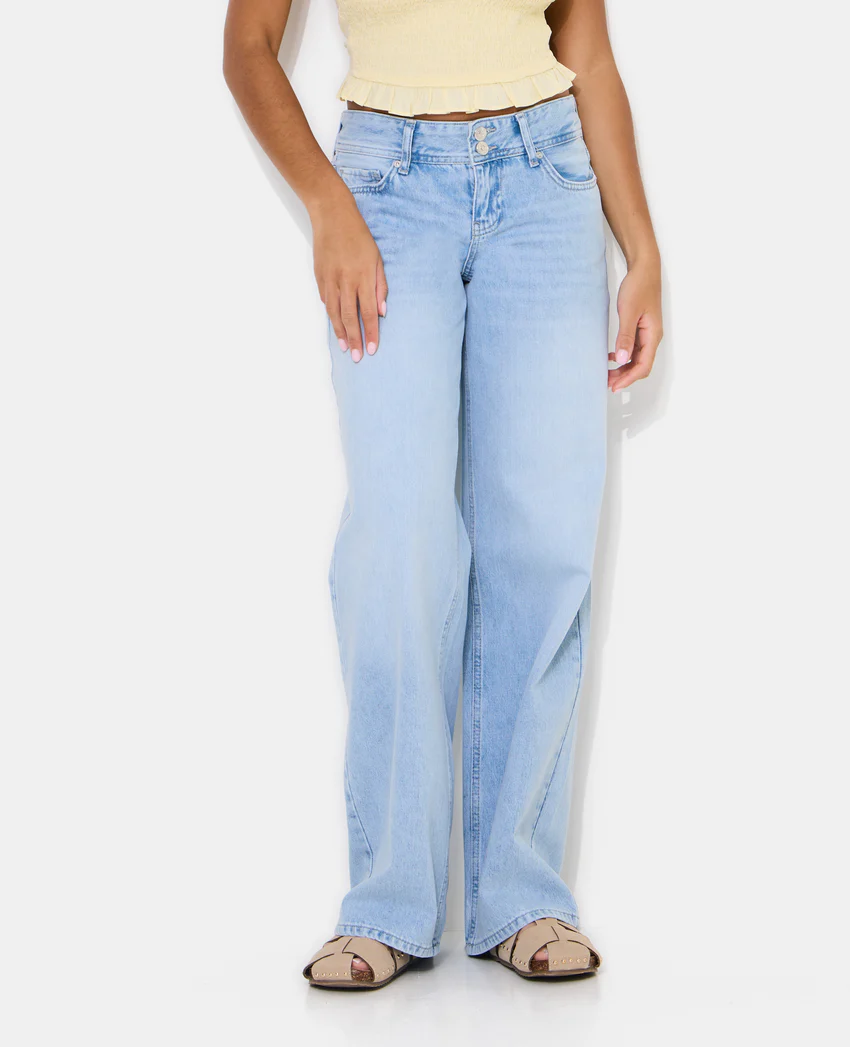 Pimkie Jean wide taille basse avec double boutonnage