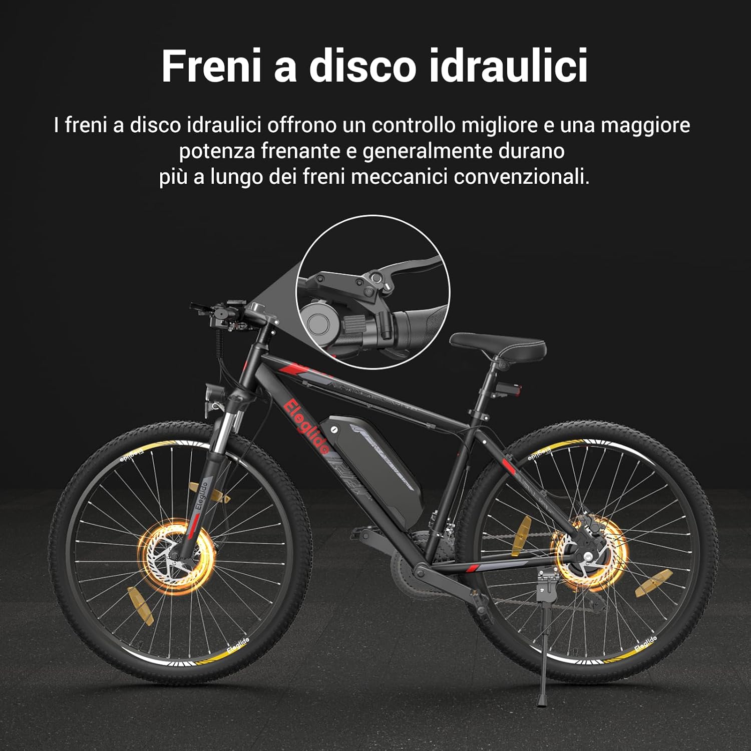 Eleglide Bicicletta Elettrica, Mopride 2 con Freni a disco idraulici, Mountain Bike Elettrica,Uomo, Batteria Rimovibile 15Ah, Velocità-21, Autonomia di 125km