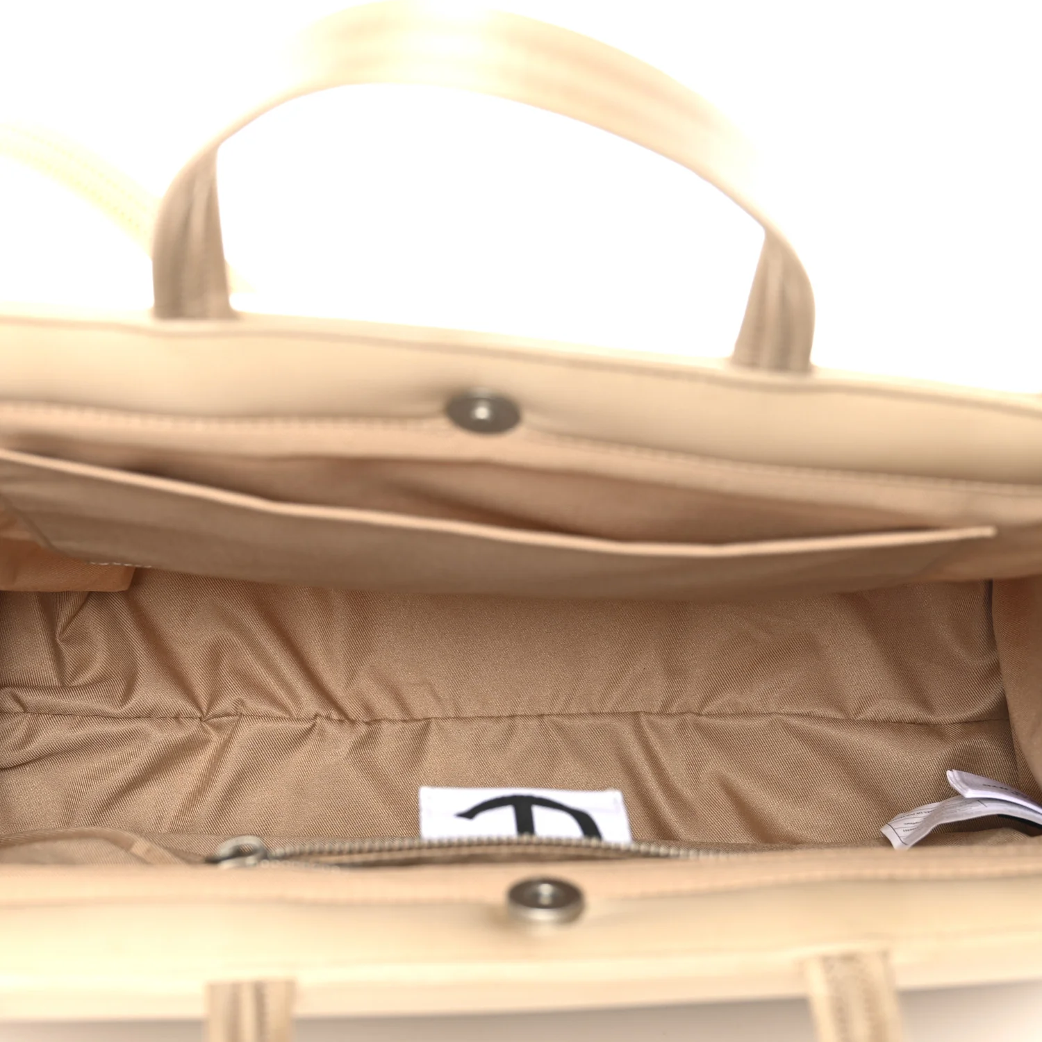 Nylon Large Puff Shopping Bag Cream - Top Club