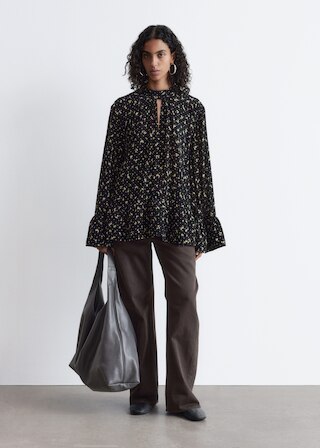 & Other Stories FRILLED STAND-COLLAR BLOUSE