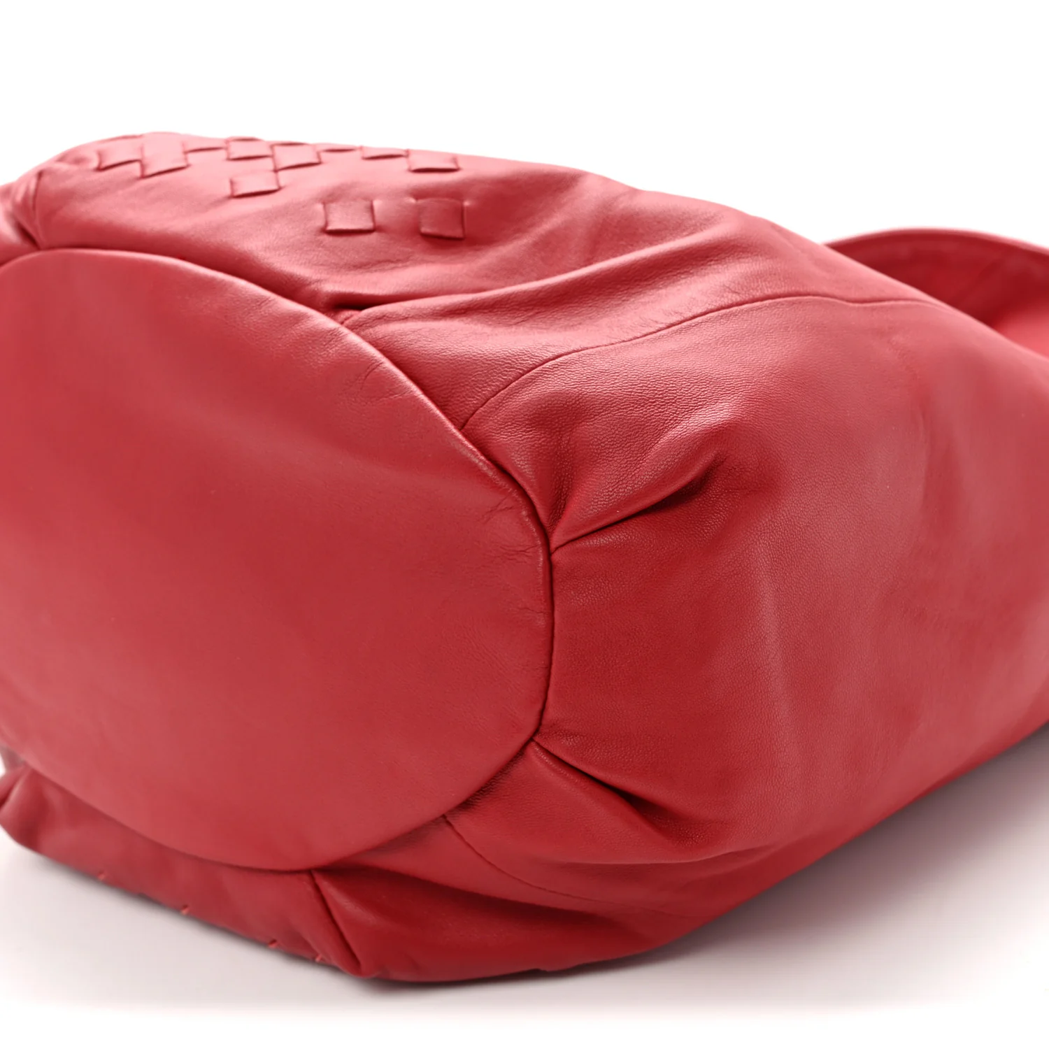 Nappa Intrecciato Patchwork Hobo Red - Top Club