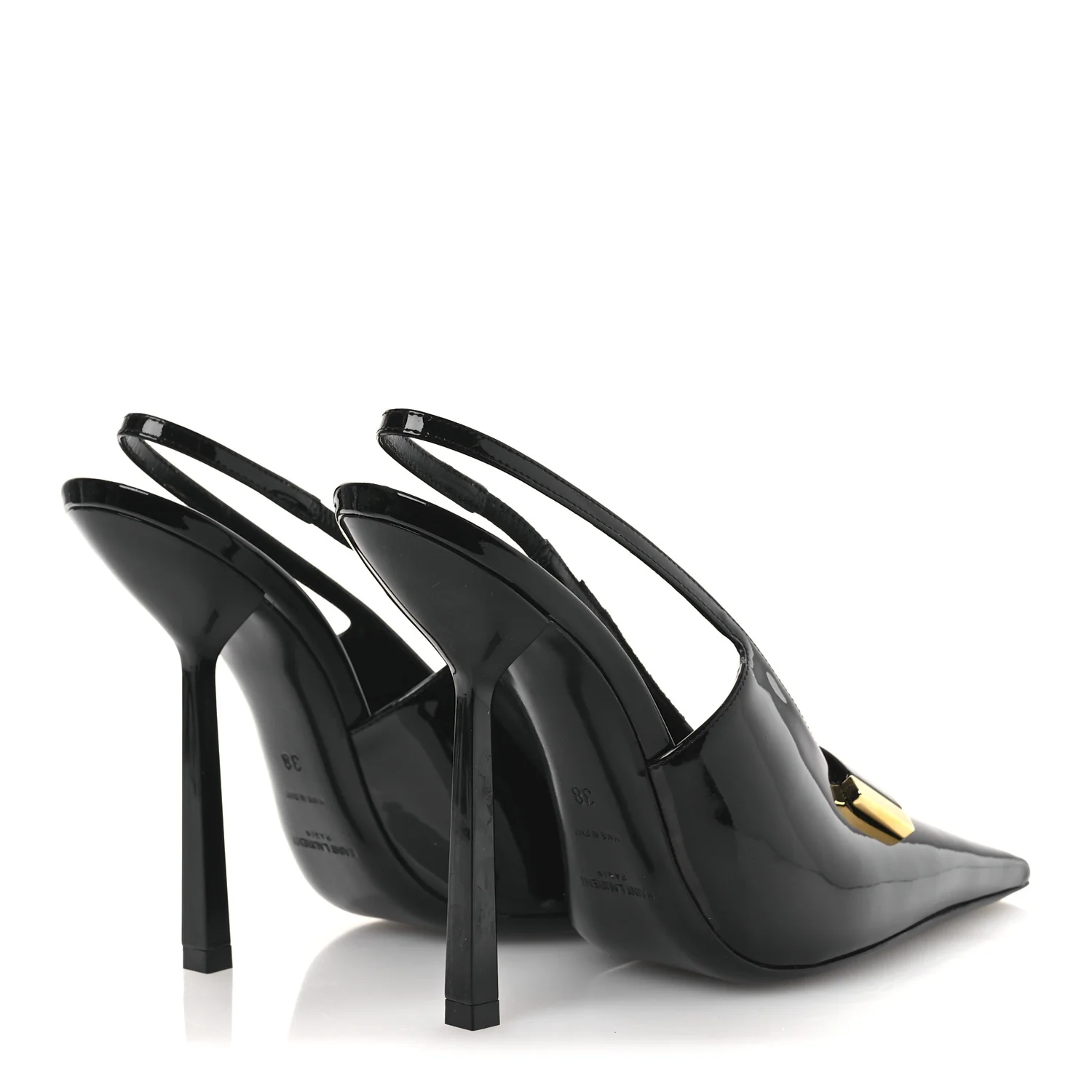 Vernice Grupy Madame 115mm Slingback Pumps 38 Black - Top Club