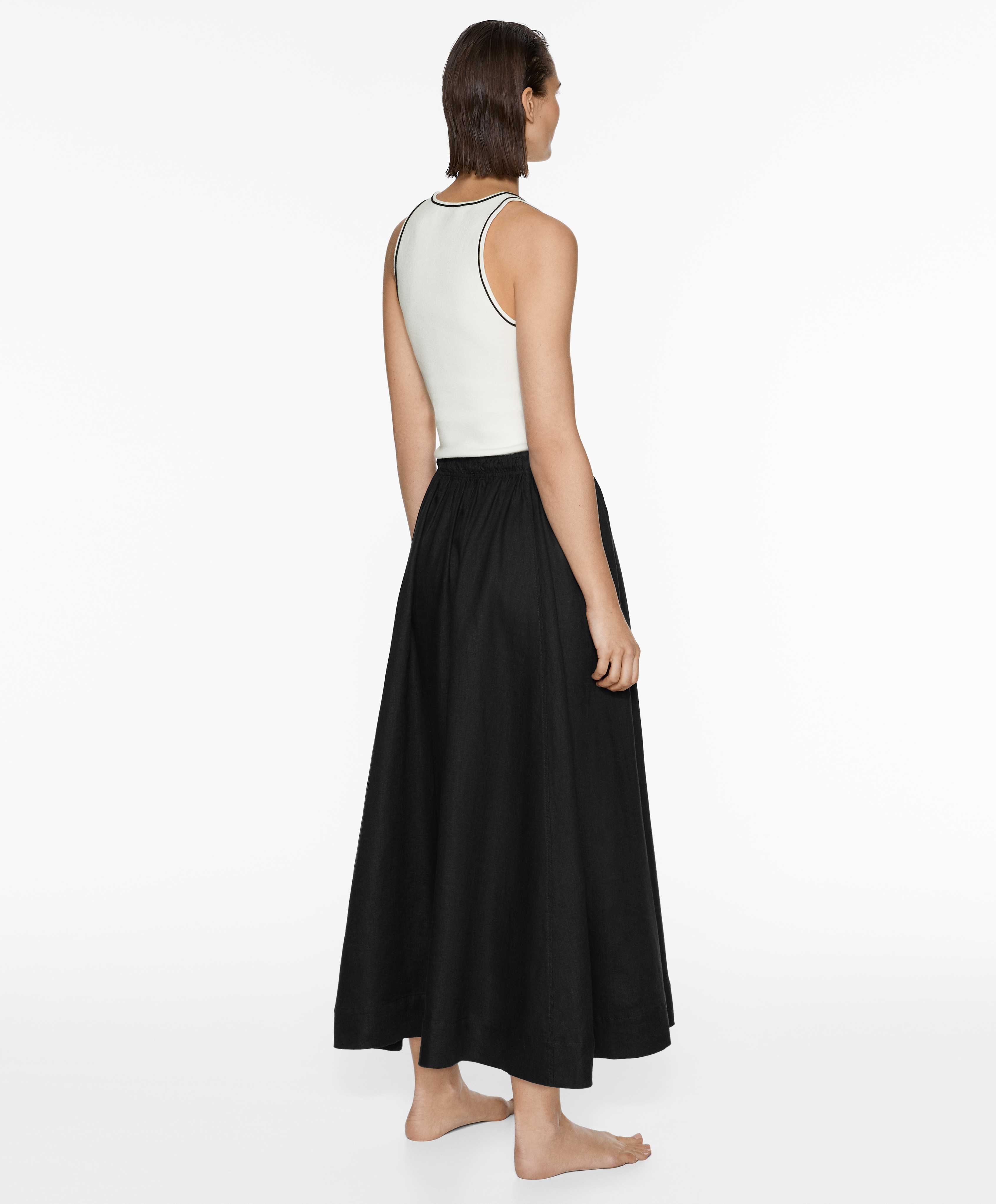 OYSHO Long 100% linen skirt
