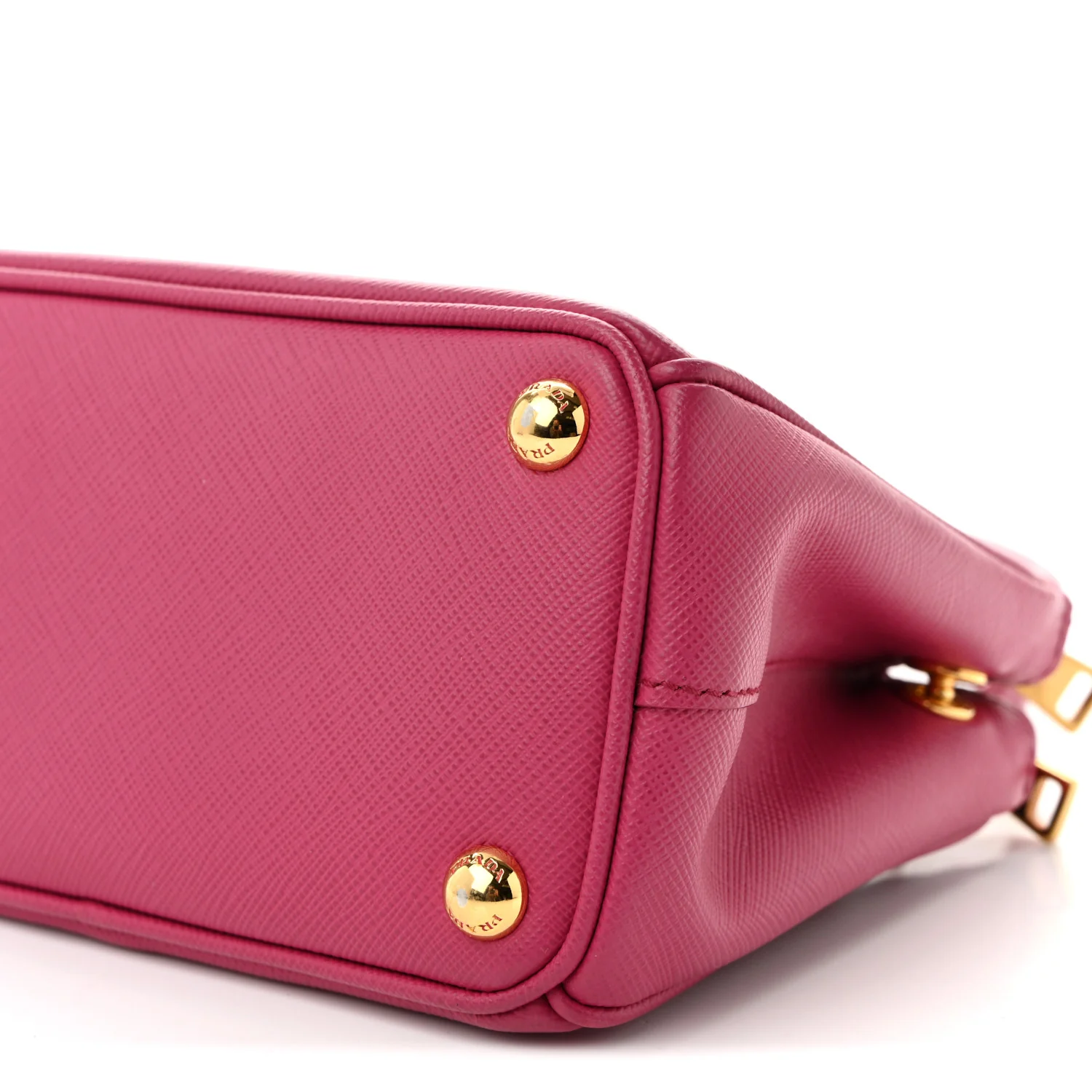 Saffiano Lux Micro Galleria Double Zip Tote Fuxia - Top Club