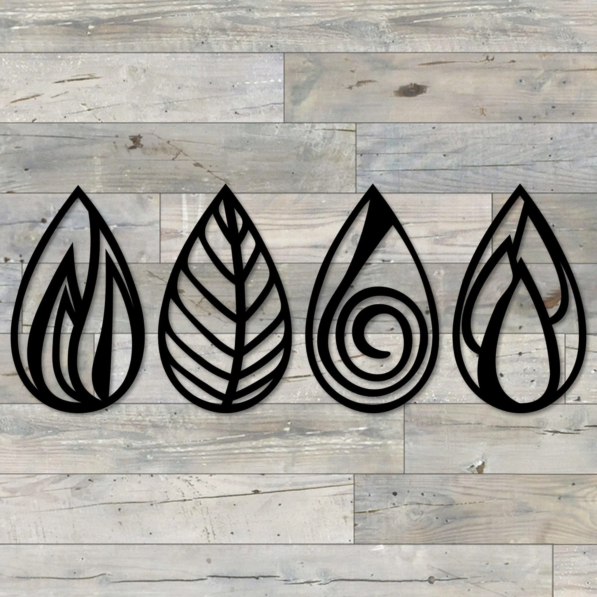 Metal Four Elements Teardrop Wall Art - Alvarez Pro Painting LLC