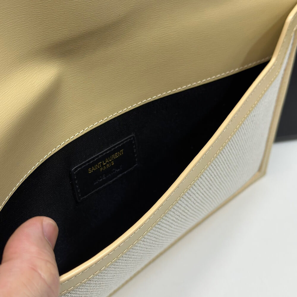 YSL uptown pouch in canvas and leather - Top Club