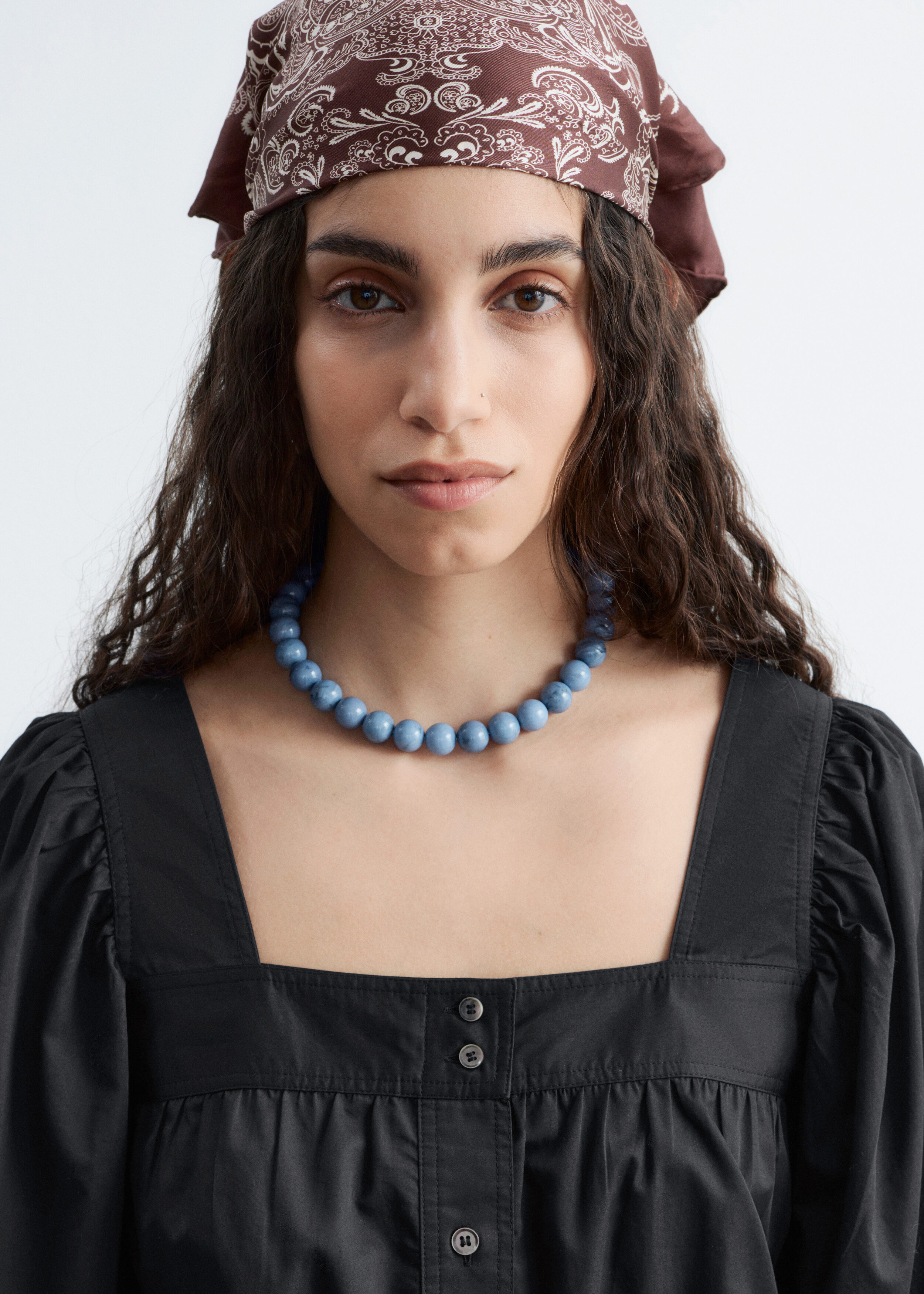 & Other Stories COTTON SQUARE-NECK BLOUSE
