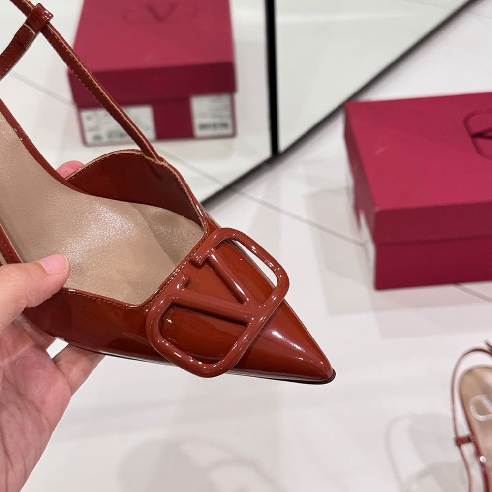 VALENTINO VLOGO SIGNATURE patent leather lace-up high heels (heel height 8 cm) - Top Club