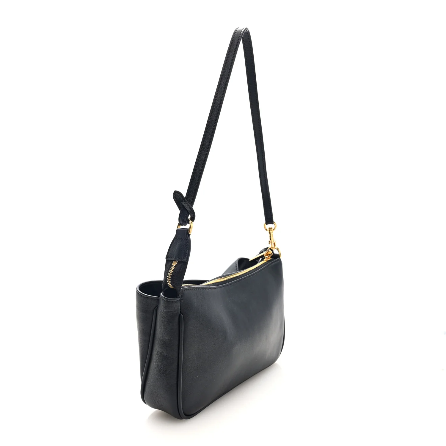 Natural Smooth Calfskin Rodeo Sling Pochette Black - Top Club