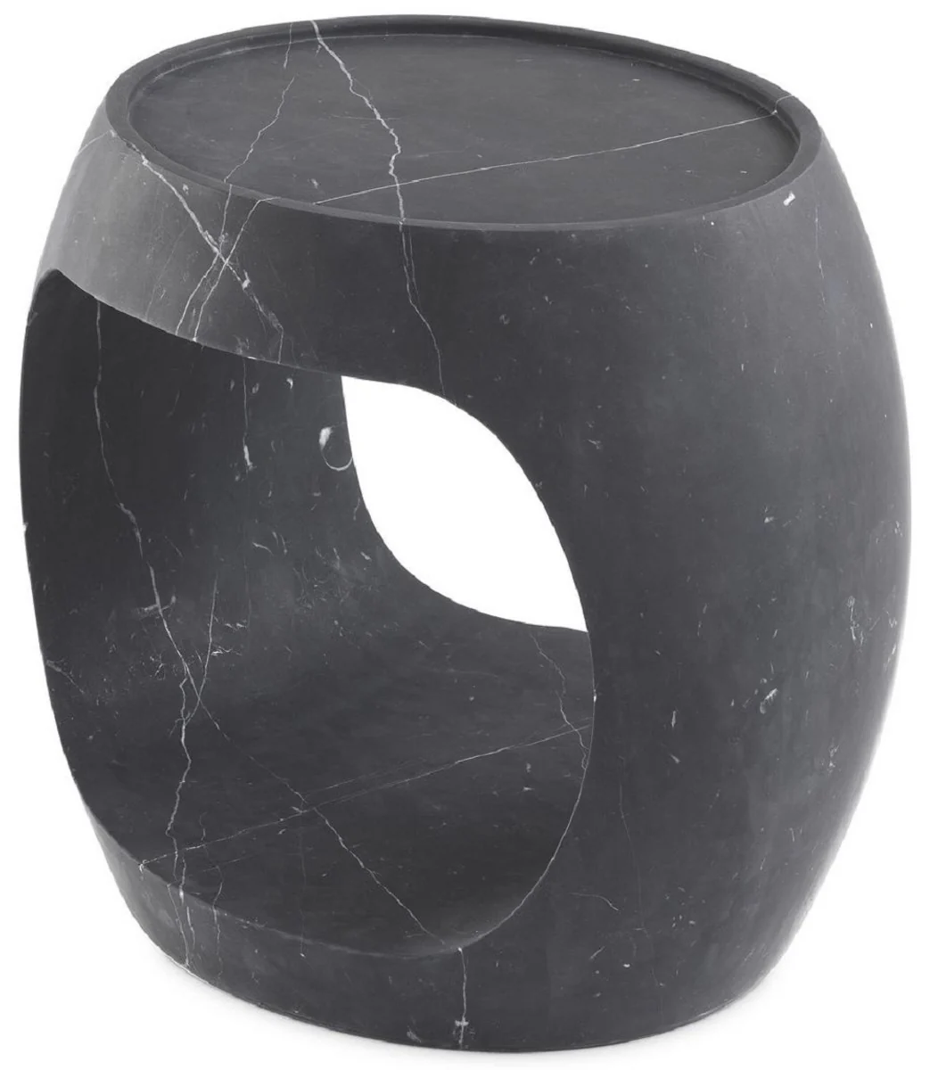 Luxury marble side table black 43 x 36.5 x H. 40.5 cm - Marble furniture - Luxury quality