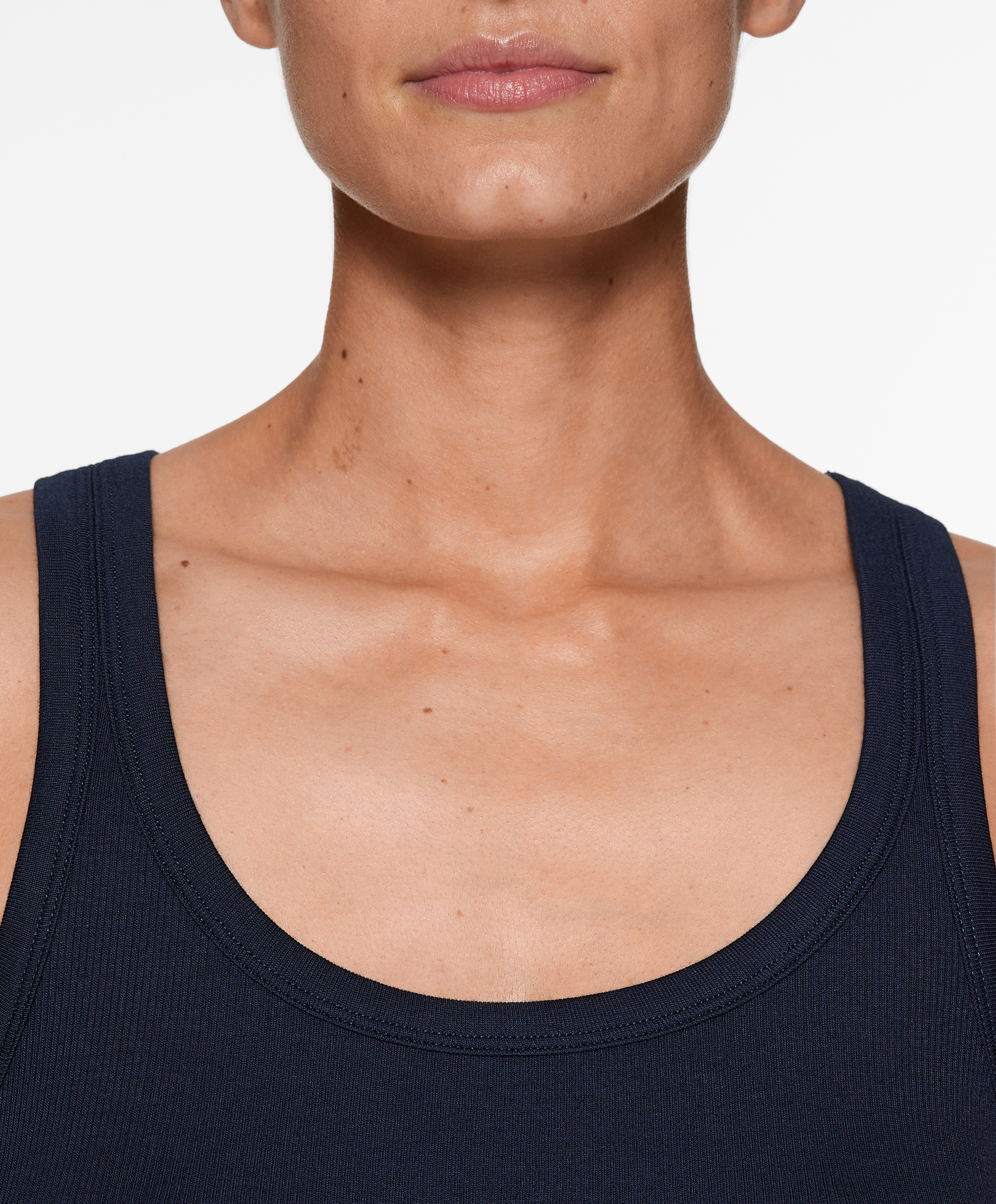 OYSHO Rib vest top with cotton and modal