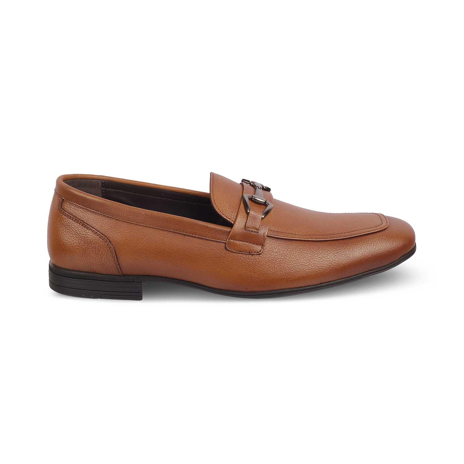 POPECHO Tan Men's Leather Loafers