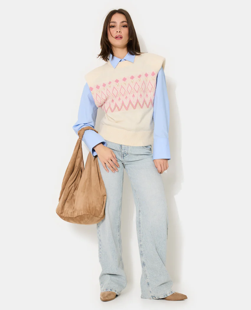 Pimkie Pull sans manches motif jacquard