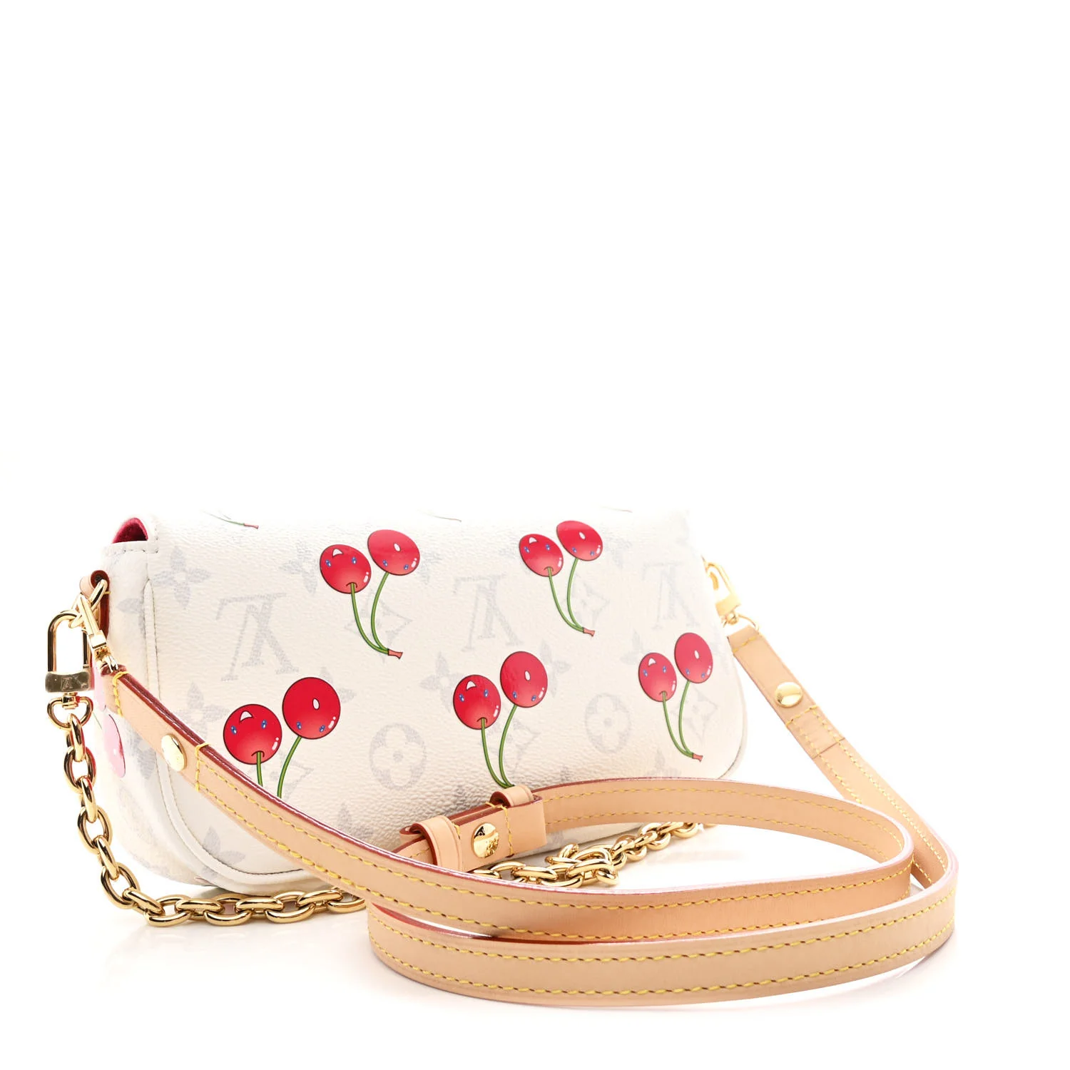 LV X TM Monogram Cerises Ivy Wallet On Chain White - Top Club