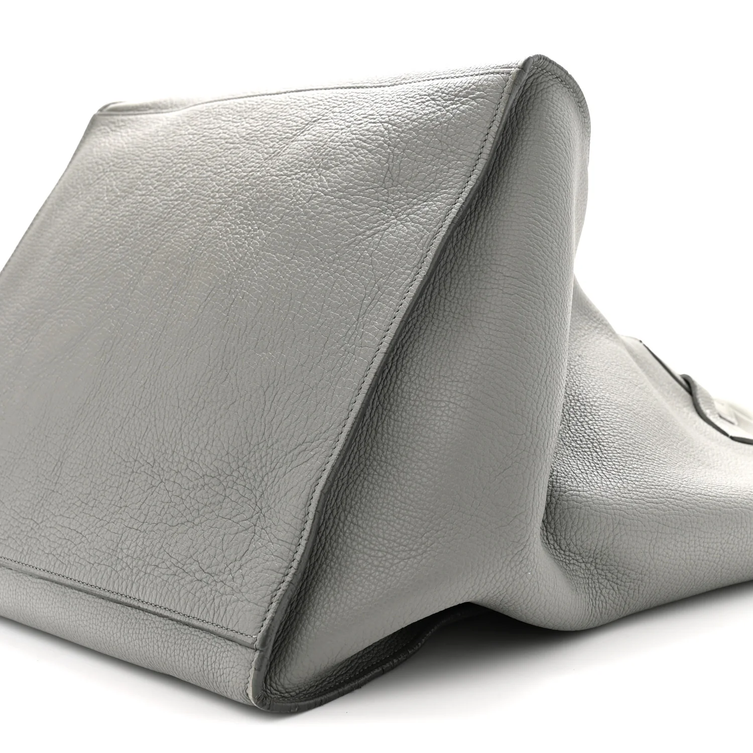 Supple Grained Calfskin Medium Big Bag Grey - Top Club