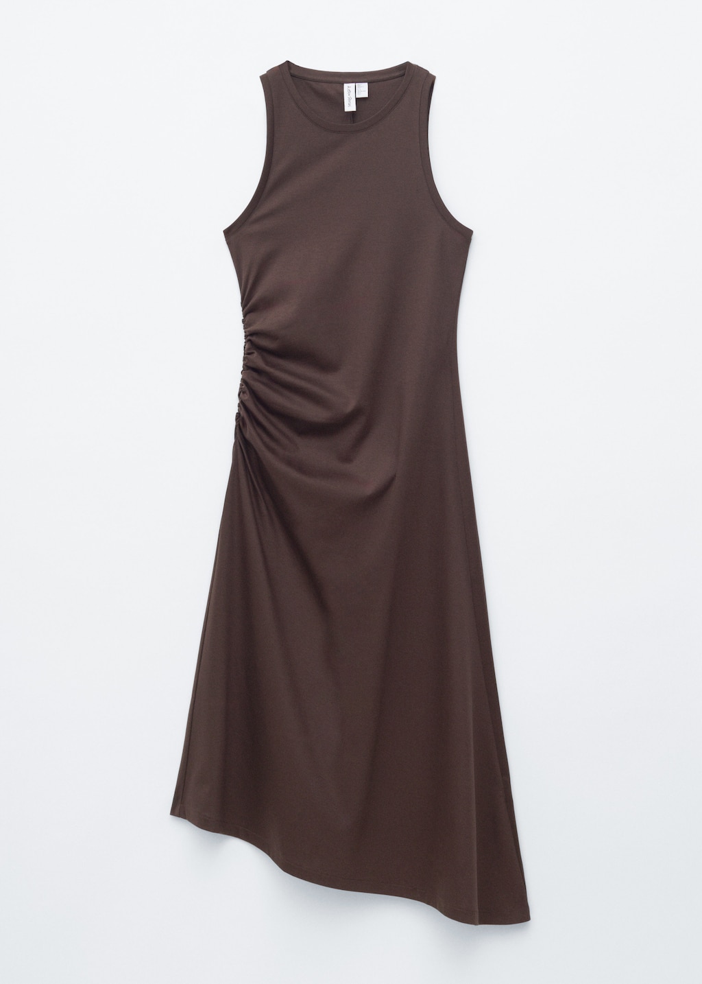 & Other Stories RUCHE ASYMMETRIC MIDI DRESS