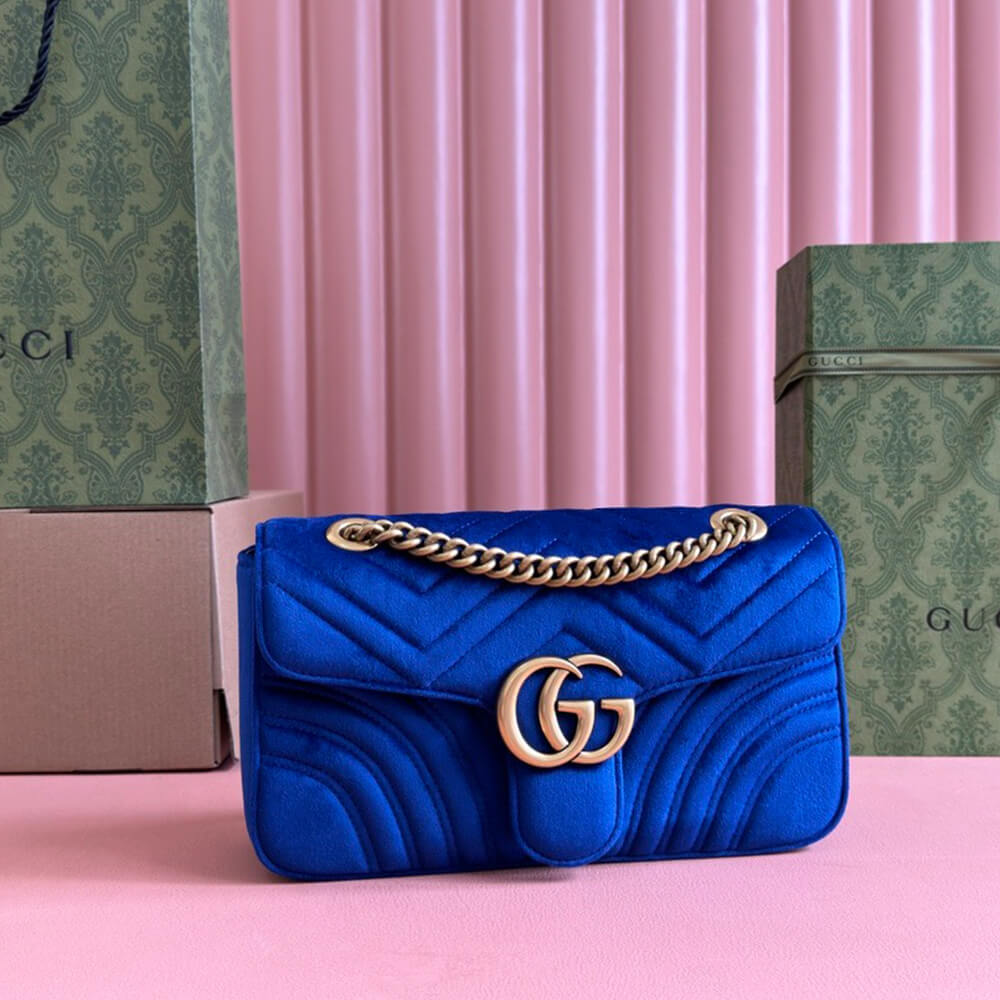 GG Velvet Small Marmont shoulder bag - Top Club