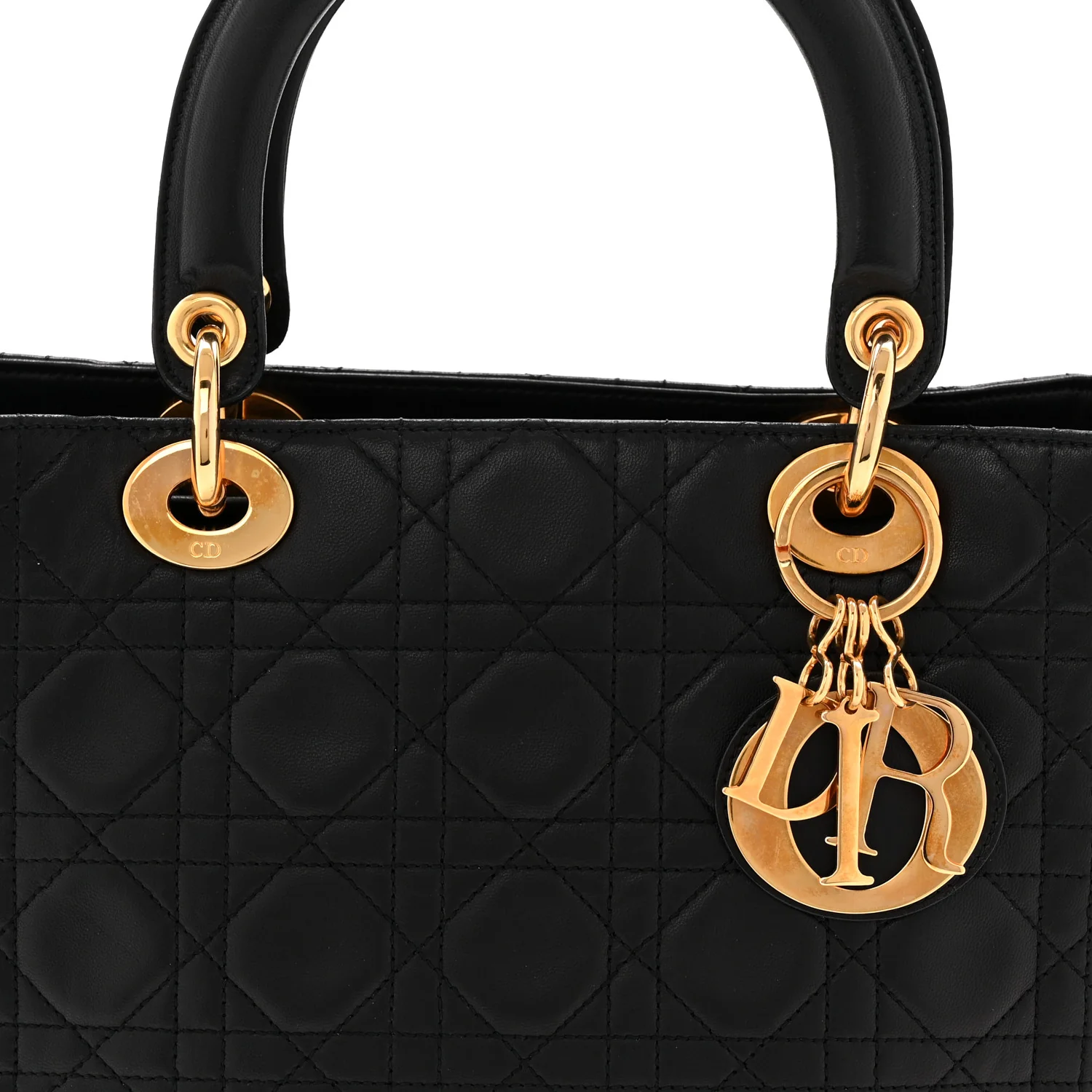 Lambskin Cannage Medium Lady Dior Black - Top Club
