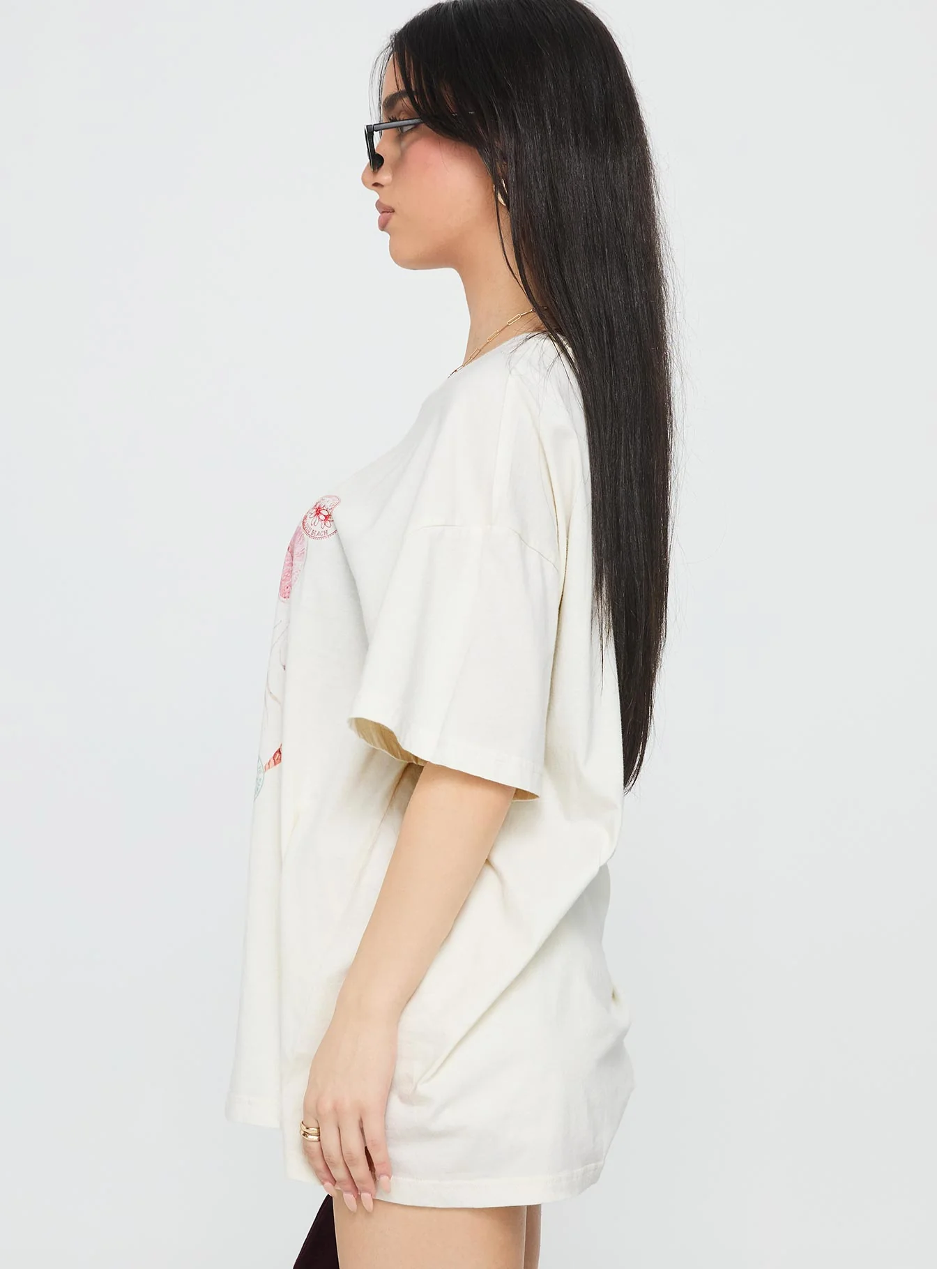 Hawaii Locale Oversized Graphic Tee Marshmellow