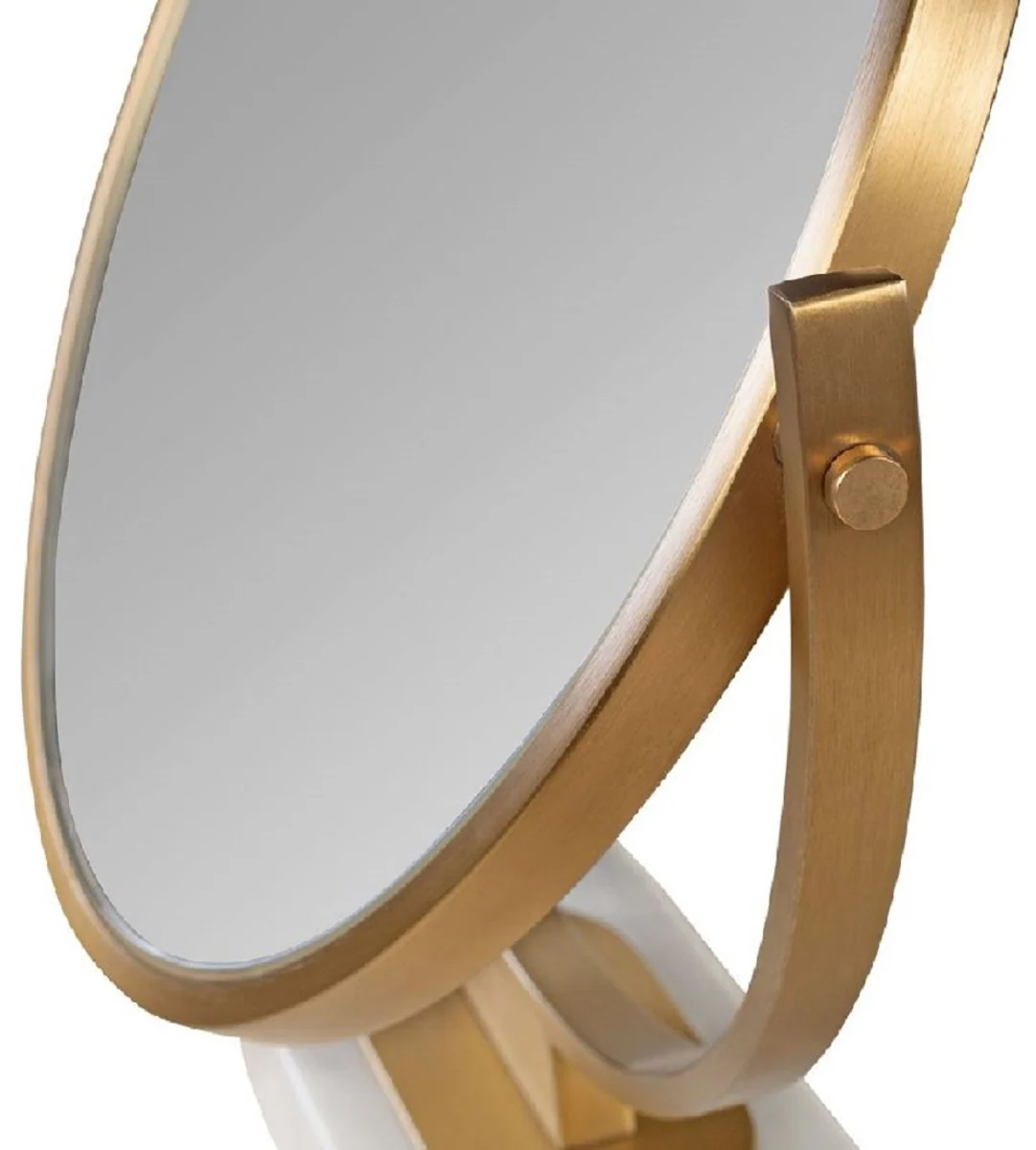 Luxury make-up mirror gold / white H. 51 cm - dressing table mirror