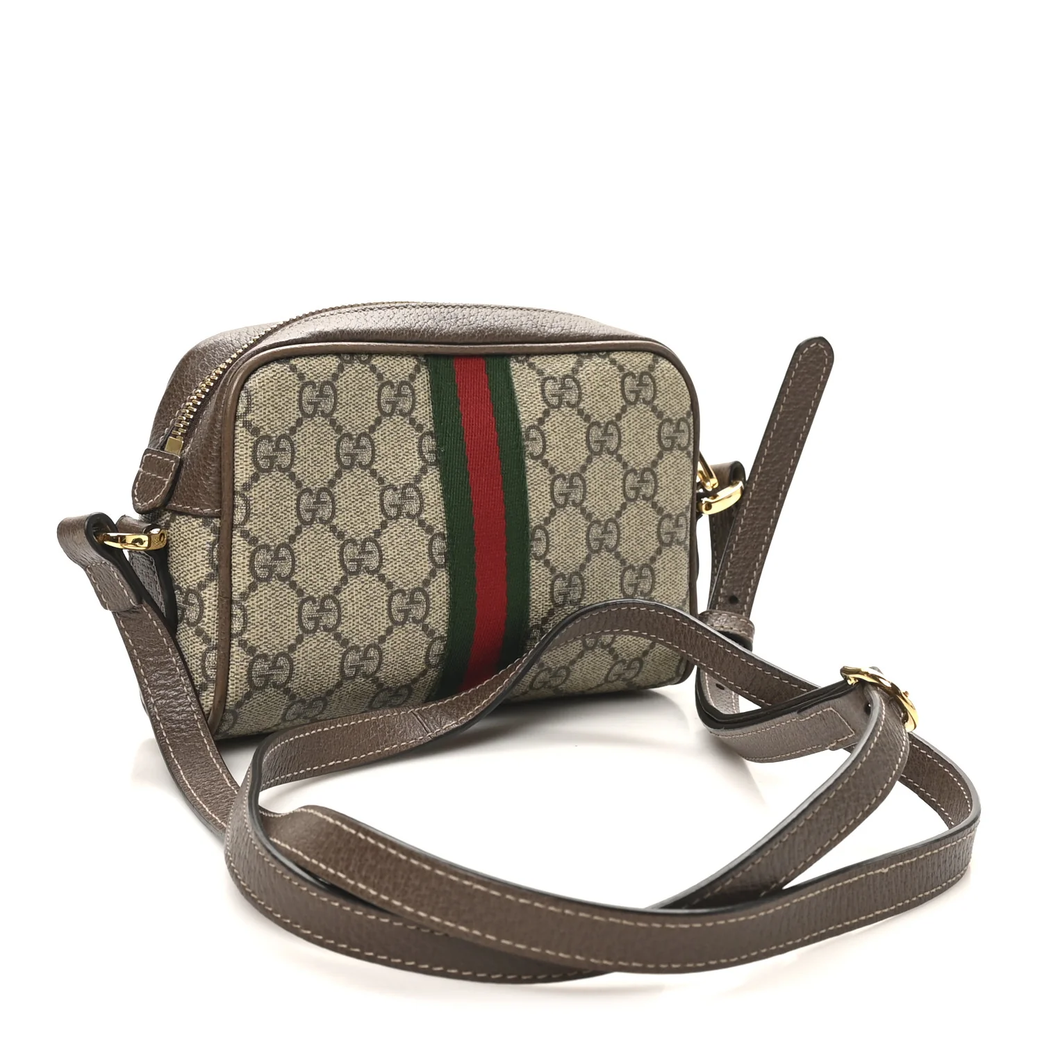 GG Supreme Monogram Web Mini Ophidia Shoulder Bag Brown - Top Club