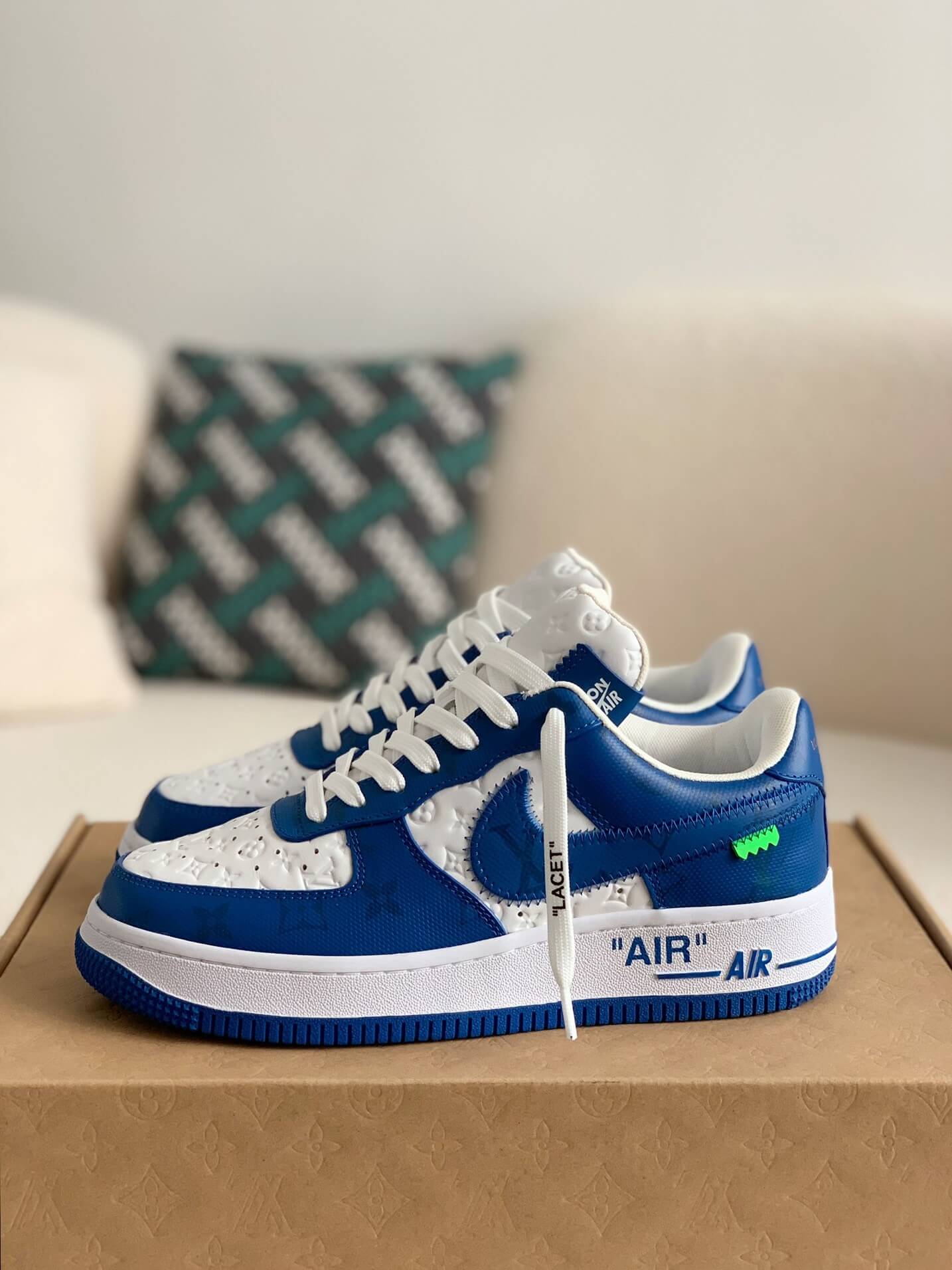 Louis Vuitton X Air Force 1 Low Blue White Sneakers - Sneaker Replica Workshop