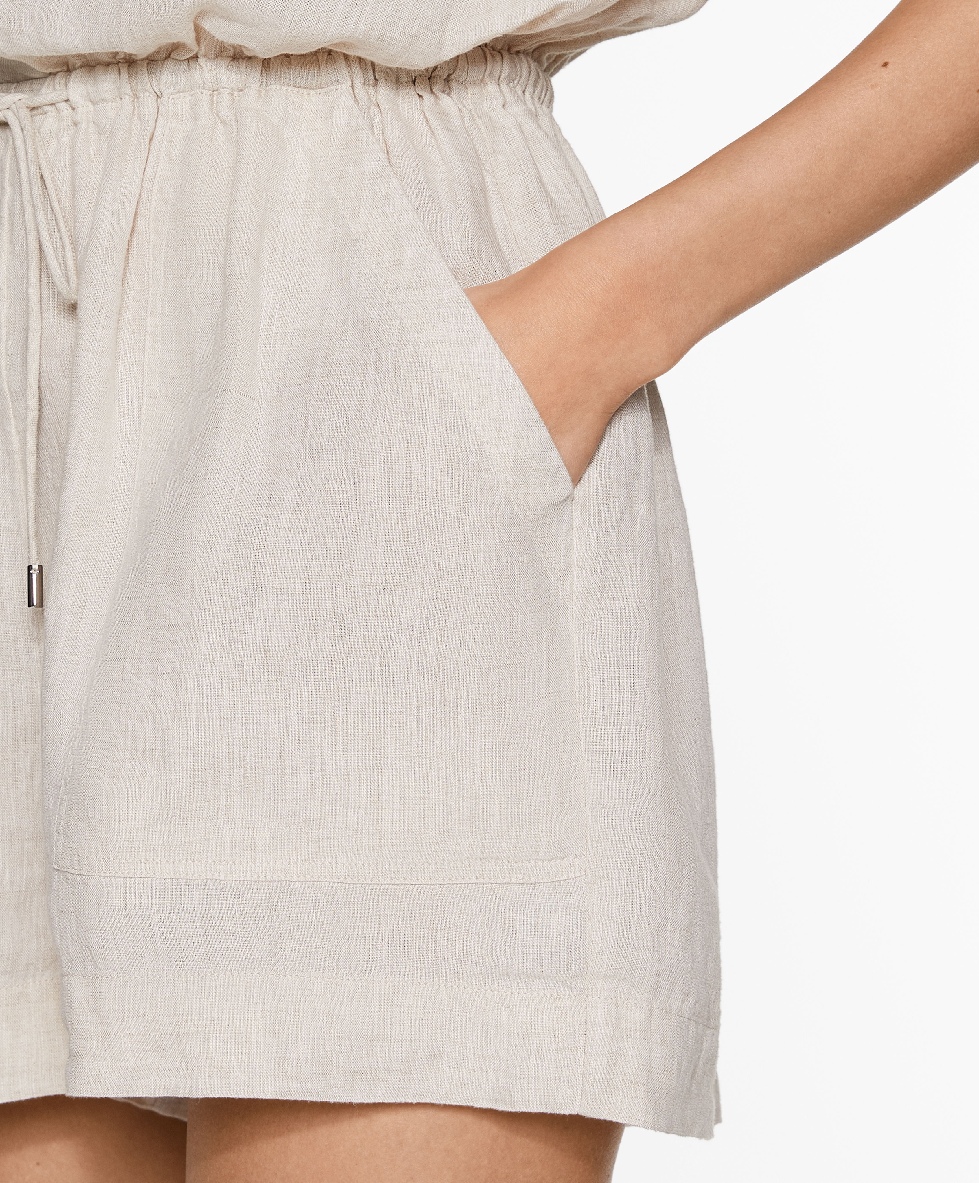 OYSHO Short 100% linen jumpsuit with pockets