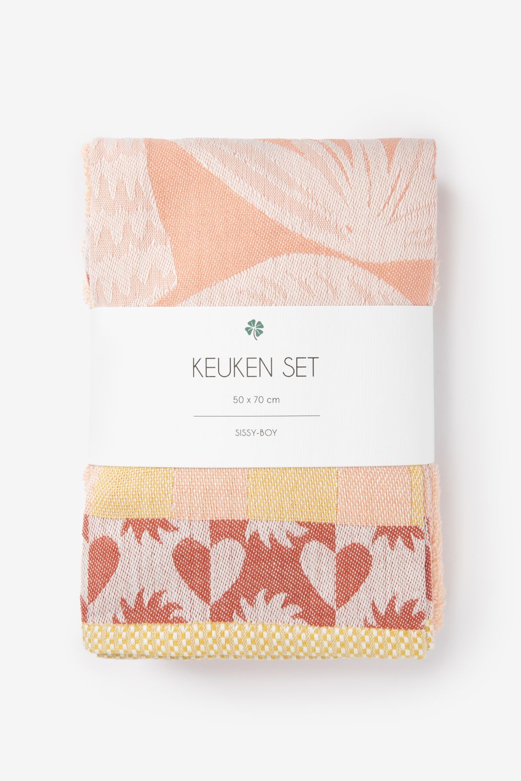 Lichtoranje handdoek en theedoek