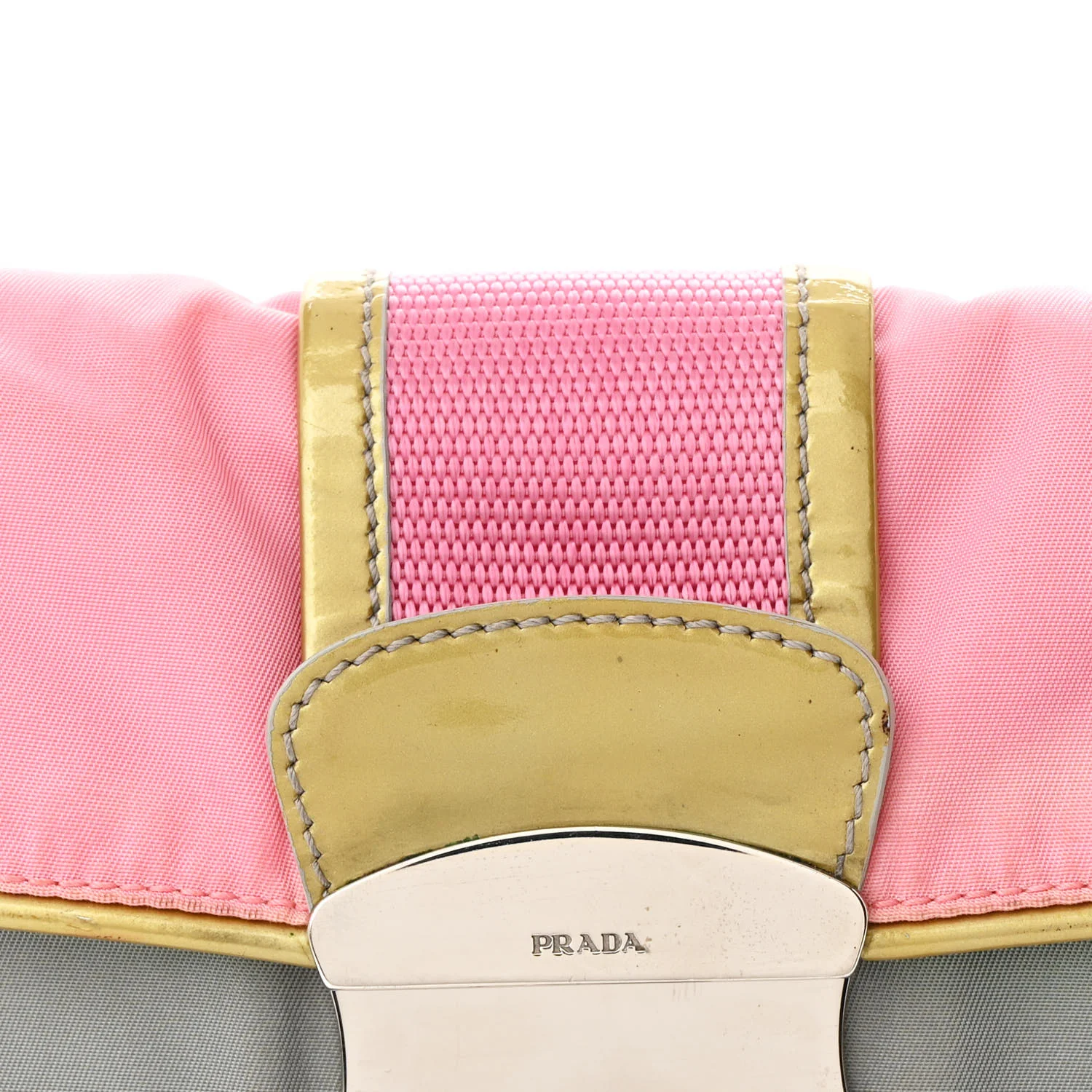 Nylon Vernice Belt Bag Pink Gray - Top Club