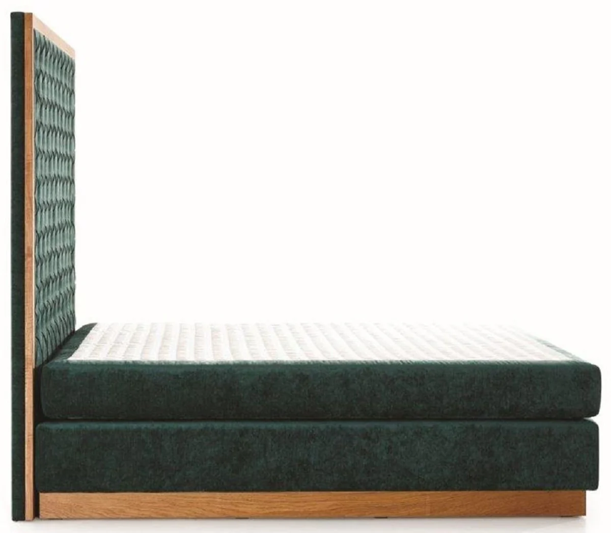 Luxury double bed dark green / natural colors - Various sizes - Modern solid wood bed with headboard - Modern bedroom furniture - Luxury collection