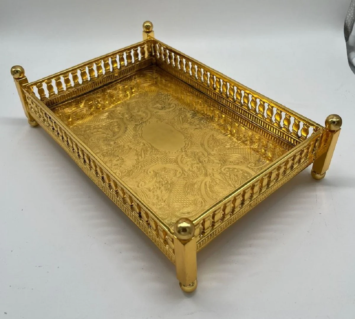 Luxus Messing Serviertablett Gold 32 cm