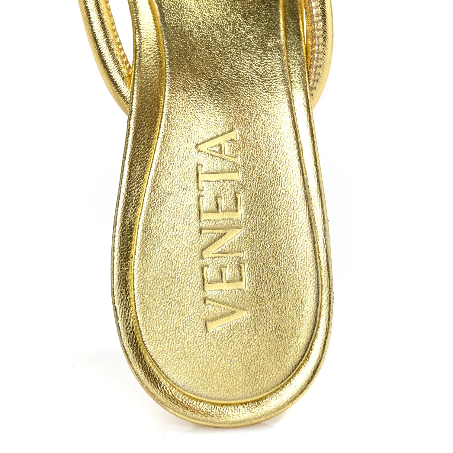 Metallic Nappa Blink Knot Mule Sandals 37.5 Gold - Top Club