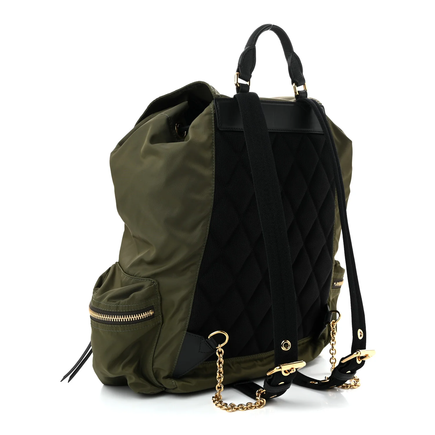 Nylon Large Rucksack Backpack  Canvas Green - Top Club