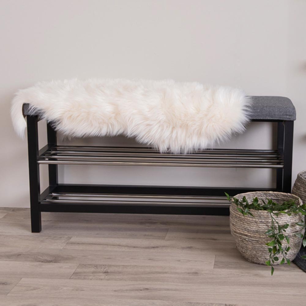 Schapenvacht Benthe polyester Grijs