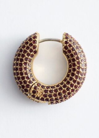 & Other Stories RHINESTONE HOOP EARRINGS