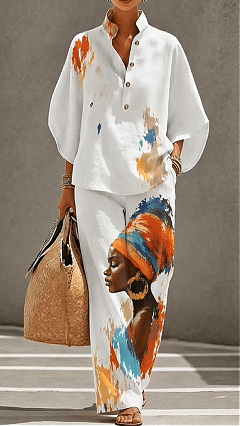 Women's Casual Art Print Suit - Nordfashionstorm - Women's Clothing, Fashion for You - Nordfashionstorm.com
