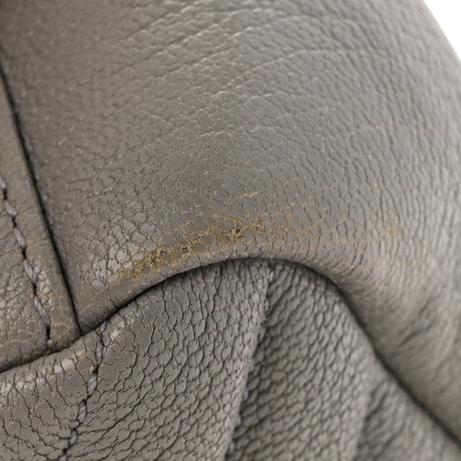 Sheepskin Matelasse Chevron Monogram Medium College Bag Granite - Top Club
