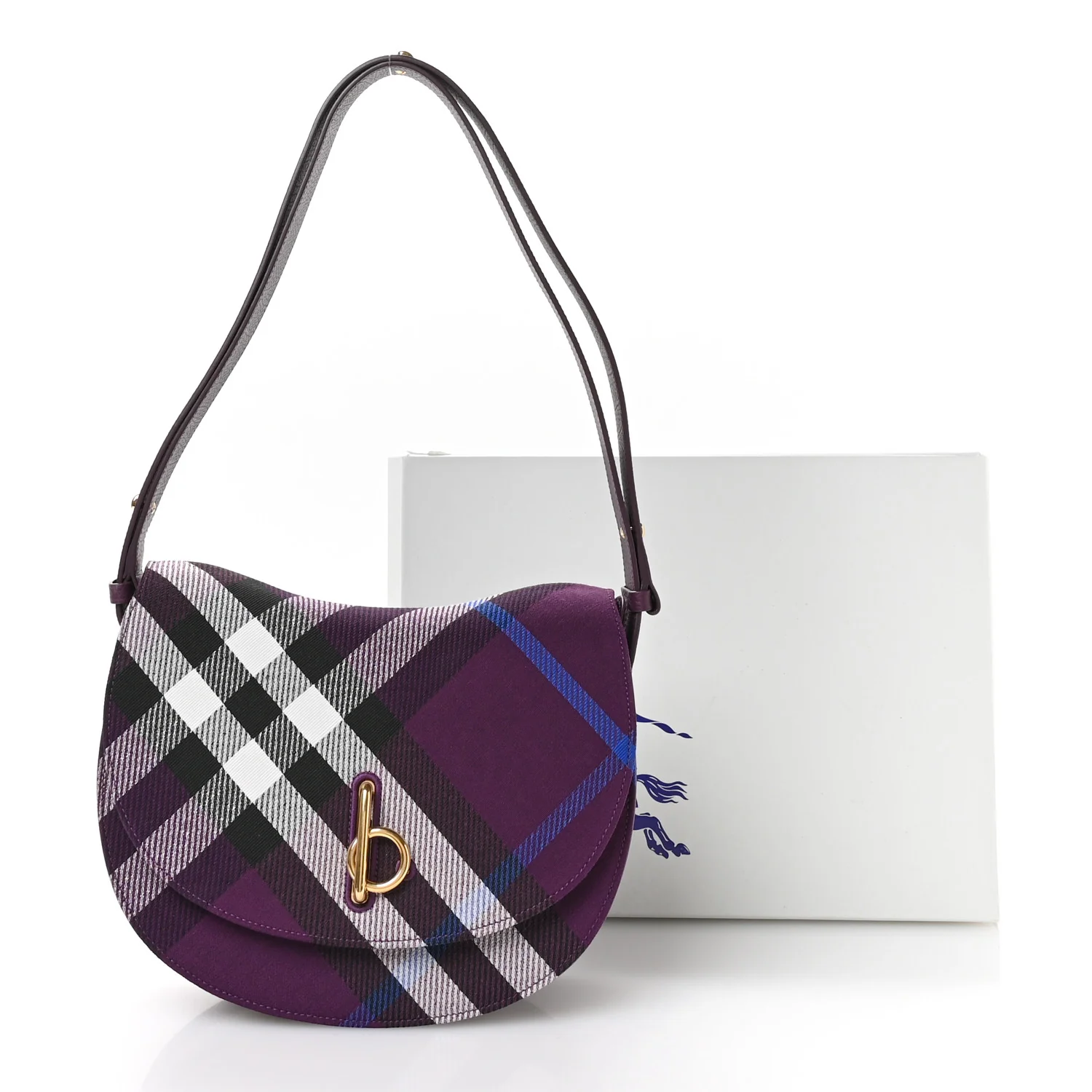 Jacquard Check Medium Rocking Horse Crossbody Pansy - Top Club