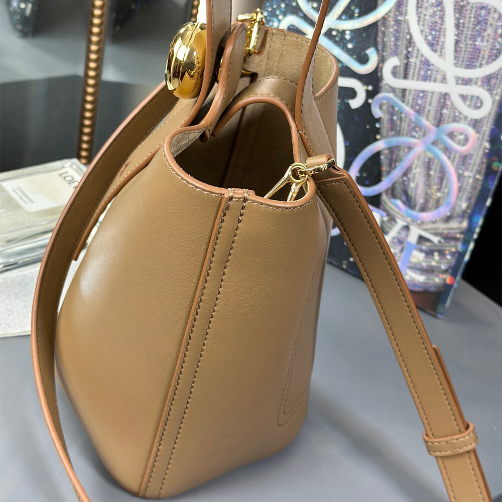 LOEWE Mini Pebble bucket in smooth calfskin(high-end grade) - Top Club
