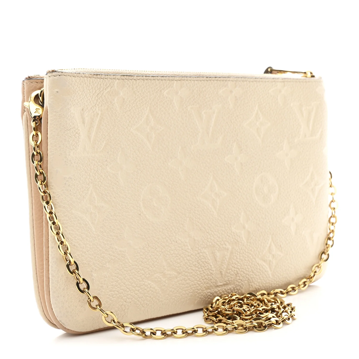 Empreinte Double Zip Pochette Beige Rose Creme - Top Club