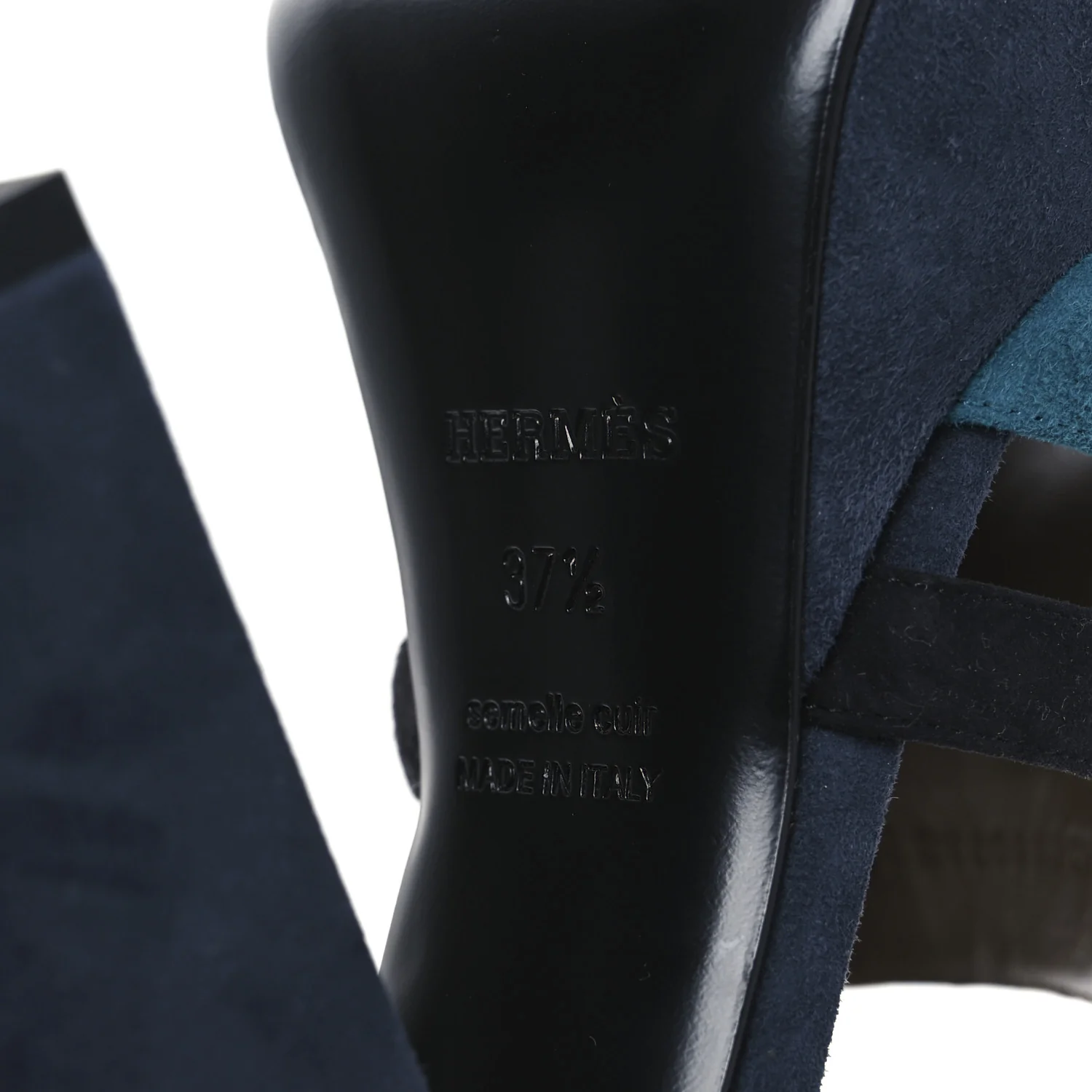 Suede Goatskin Calas Sandals 37.5 Vert Oxford Bleu Celeste Black - Top Club