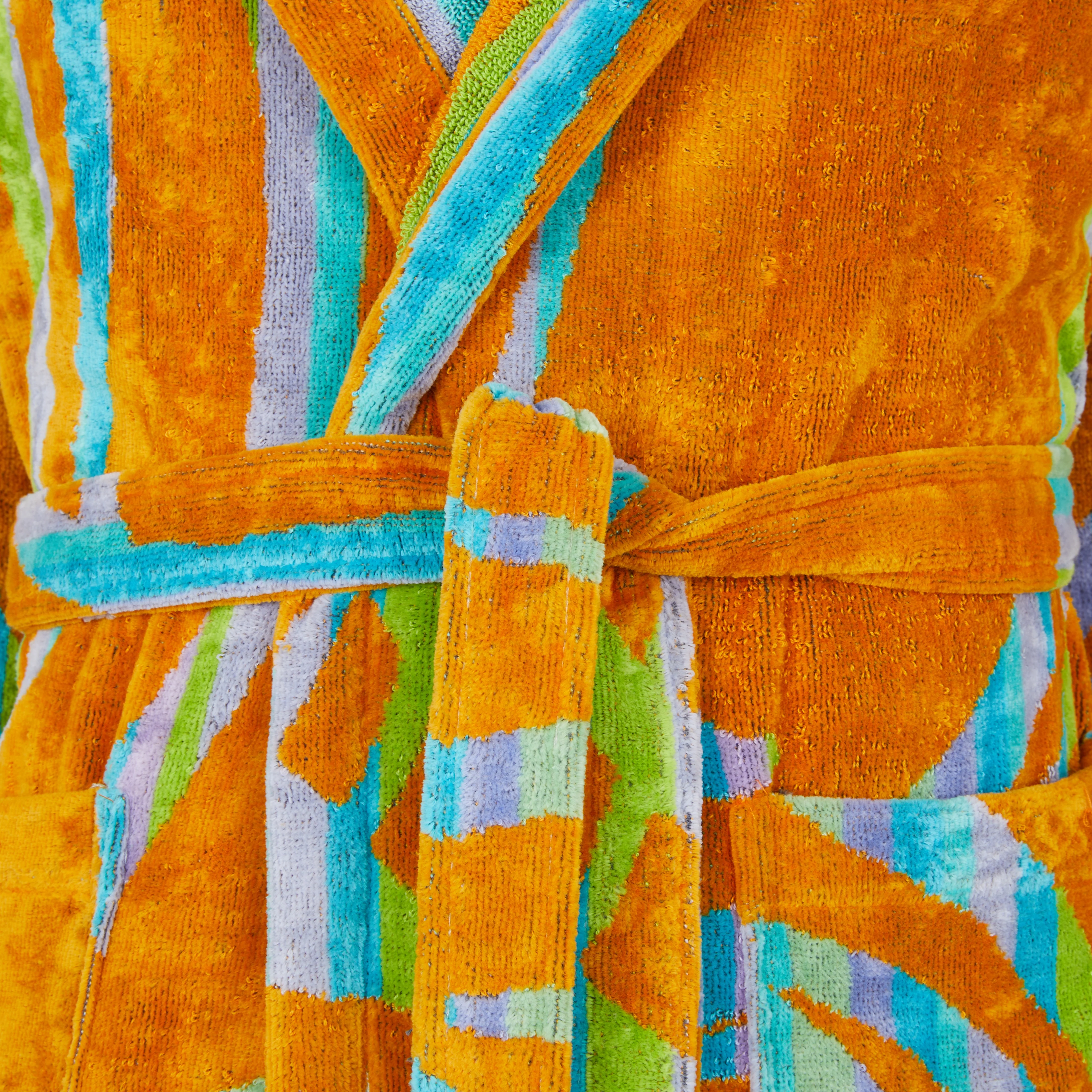 Accappatoio Con Cappuccio In Spugna Halaveli Tg. M Arancio Carrara