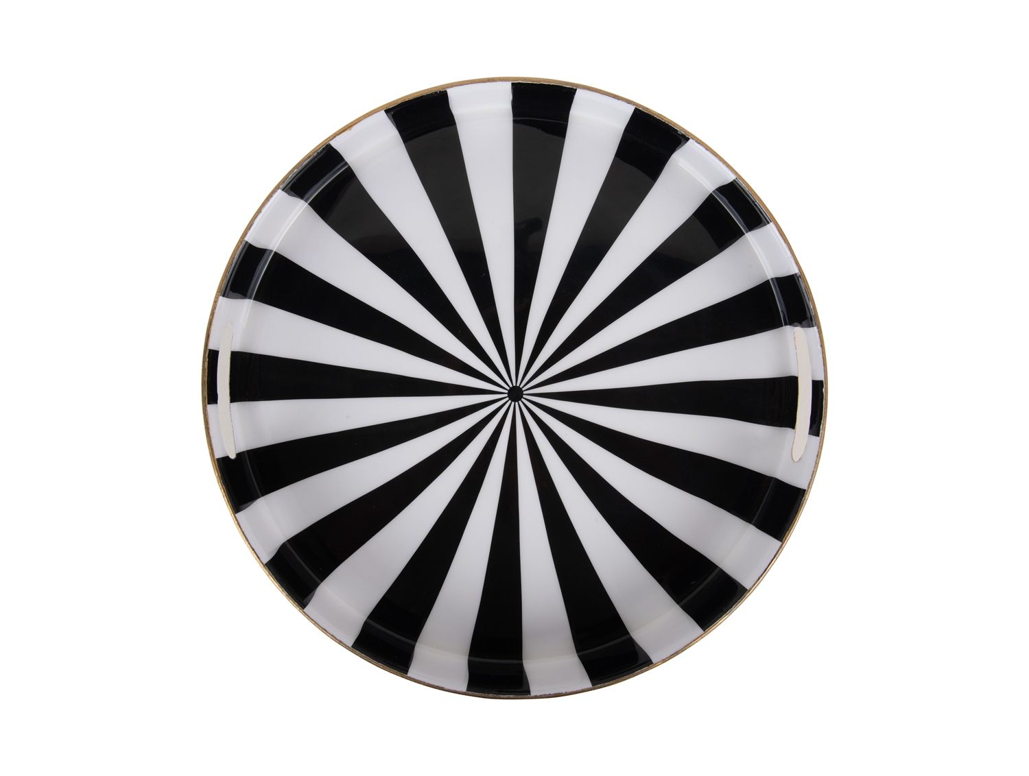 Tray set Candy Swirl enamel black & white, Set of 2pcs